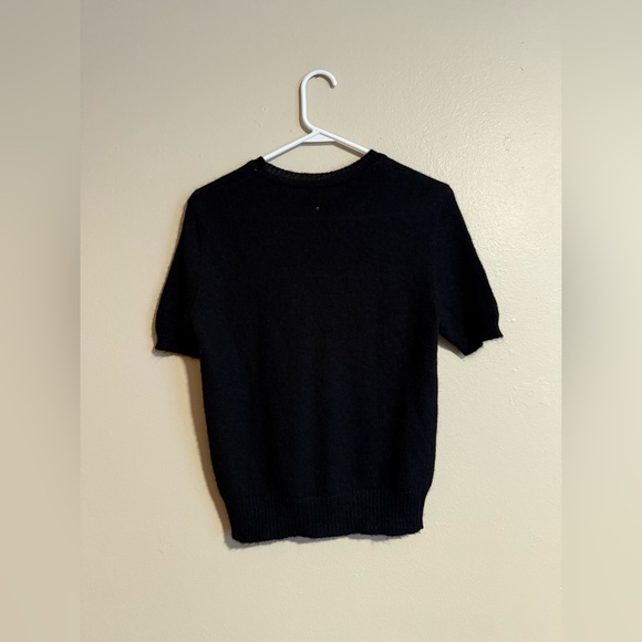 Cuyana Short Sleeve Sweater Top Black Mohair Size Medium - Picture 2 of 4